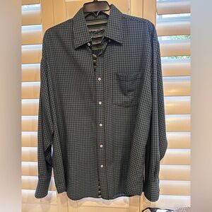Men's Robert Graham Black Checkered Casual Button Down Shirt